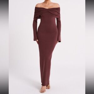 Kenny Long Sleeve Knit Dress - Chocolate